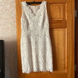 Loft white lace dress size 2
